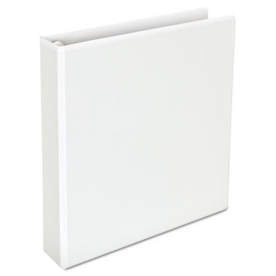 UNV30722 Comfort Grip Deluxe Plus D-Ring View Binder, 1-1/2" Capacity, 8-1/2 x 11, White UNV30722