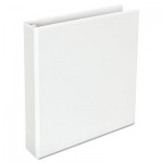 UNV30722 Comfort Grip Deluxe Plus D-Ring View Binder, 1-1/2" Capacity, 8-1/2 x 11, White UNV30722