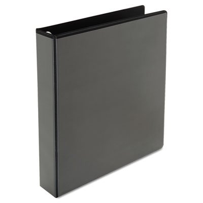 UNV30721 Comfort Grip Deluxe Plus D-Ring View Binder, 1-1/2" Capacity, 8-1/2 x 11, Black UNV30721