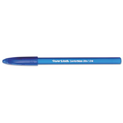 Paper Mate ComfortMate Ballpoint Stick Pen, Blue Ink, Medium, Dozen PAP6110187