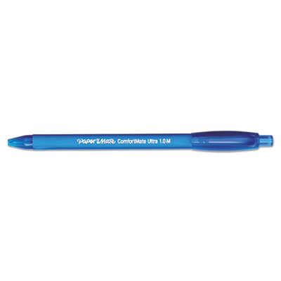 Paper Mate ComfortMate Ultra RT Ballpoint Retractable Pen, Blue Ink, Medium, Dozen PAP6310187