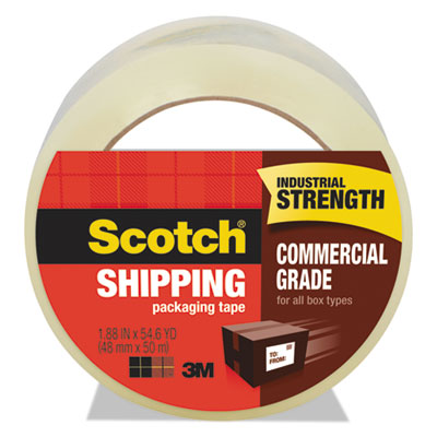 Scotch Commercial Grade Packaging Tape, 1.88" x 54.6yds, 3" Core, Clear MMM3750