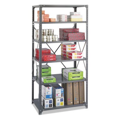 Safco Commercial Steel Shelving Unit, Six-Shelf, 36w x 24d x 75h, Dark Gray SAF6270