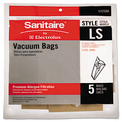 Sanitaire EUR 63256A10CT Commercial Upright Vacuum Cleaner Replacement Bags, Style LS, 5/Pack, 10 PK/CT EUR63256A10CT