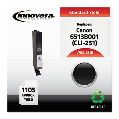 IVRCLI251B Compatible Reman 6513B001 (CLI-251B) Ink, 1105 Page-Yield, Black IVRCLI251B