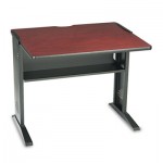 Safco Computer Desk W/ Reversible Top, 35-1/2w x 28d x 30h, Mahogany/Medium Oak/Black SAF1930
