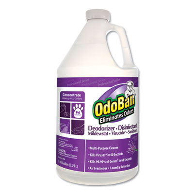 OdoBan Concentrate Odor Eliminator and Disinfectant, Lavender Scent, 1 gal Bottle, 4/Carton ODO911162G4