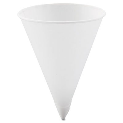 Dart 42R-2050 Cone Water Cups, Paper, 4.25oz, Rolled Rim, White, 5000/Carton SCC42R2050
