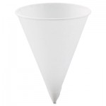 Dart 42R-2050 Cone Water Cups, Paper, 4.25oz, Rolled Rim, White, 5000/Carton SCC42R2050