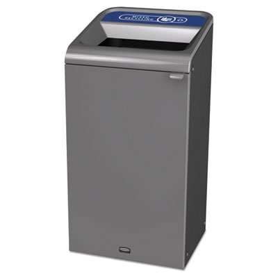 Rubbermaid Commercial Configure Indoor Recycling Waste Receptacle, 23 gal, Gray, Mixed Recycling RCP1961622