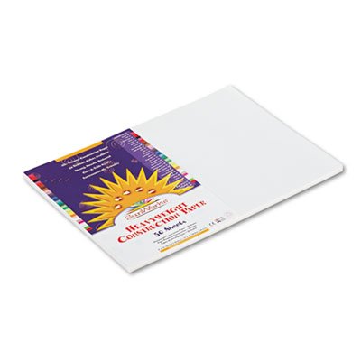 Sunworks Construction Paper, 58 lbs., 12 x 18, White, 50 Sheets/Pack PAC9207