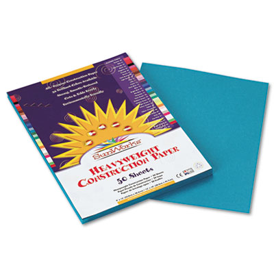 SunWorks Construction Paper, 58 lbs., 9 x 12, Turquoise, 50 Sheets/Pack PAC7703