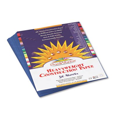 Sunworks Construction Paper, 58 lbs., 9 x 12, Blue, 50 Sheets/Pack PAC7403