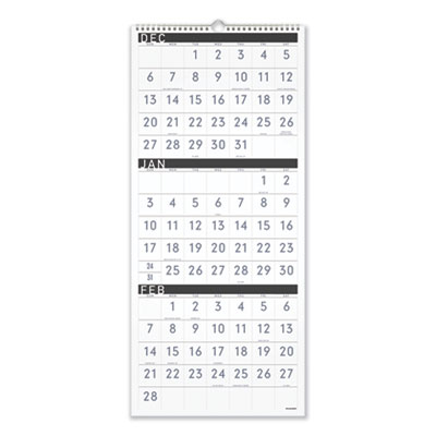 At-A-Glance Contemporary Three-Monthly Reference Wall Calendar, 12 x 27, 2020-2022 AAGPM11X28