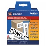 Brother Continuous Paper Label Tape, 2" x 100 ft, Black/White BRTDK2223