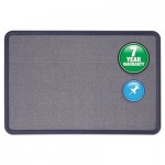 Quartet Contour Fabric Bulletin Board, 36 x 24, Light Blue, Plastic Navy Blue Frame QRT7693BE