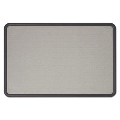 Quartet Contour Fabric Bulletin Board, 36 x 24, Gray Surface, Black Plastic Frame QRT7693G
