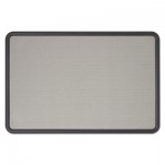 Quartet Contour Fabric Bulletin Board, 36 x 24, Gray Surface, Black Plastic Frame QRT7693G