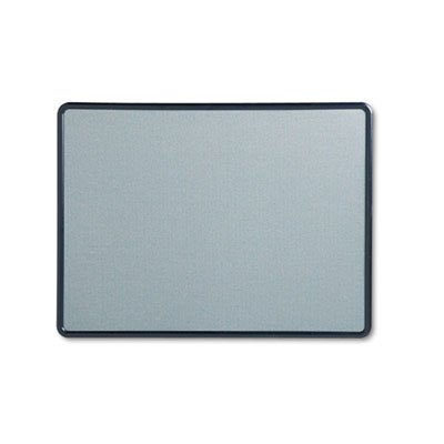 Quartet Contour Fabric Bulletin Board, 48 x 36, Light Blue, Plastic Navy Blue Frame QRT7694BE