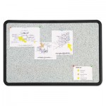 Quartet Contour Granite Gray Tack Board, 36 x 24, Black Frame QRT699370