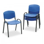 Safco Contour Stacking Chairs, Blue w/Black Frame, 4/Carton SAF4185BU