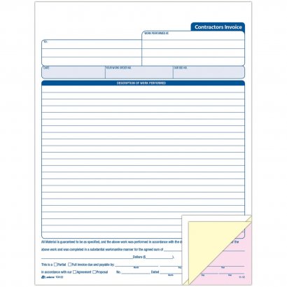 Cardinal Contractor's Invoice Book TC8122