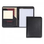 Samsill Contrast Stitch Leather Padfolio, 8 1/2 x 11, Leather, Black SAM71710