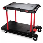 430000 Convertible Utility Cart, Two-Shelf, 23-5/8w x 45-1/4d x 34-3/8h, Black RCP430000BK