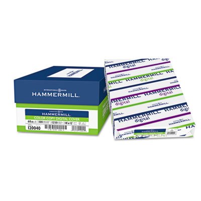 Hammermill Copier Digital Cover Stock, 60 lbs., 18 x 12, Photo White, 250 Sheets HAM120040