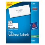 Avery Copier Mailing Labels, 1 1/2 x 2 13/16, White, 2100/Box AVE5360