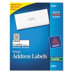 Avery Copier Mailing Labels, 1 x 2 13/16, White, 3300/Box AVE5351