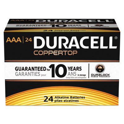 MN2400BKD01 CopperTop Alkaline Batteries with Duralock Power Preserve Technology, AAA, 24/Bx DURMN2400B24000