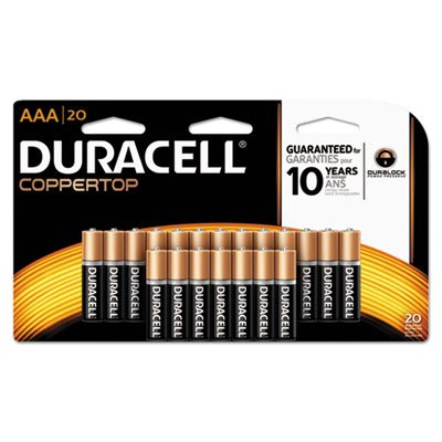 CopperTop Alkaline Batteries with Duralock Power Preserve Technology, AAA, 20/Pk DURMN2400B20Z