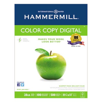 Hammermill Copy Paper, 100 Brightness, 28lb, 8-1/2 x 11, Photo White, 2500/Carton HAM102450