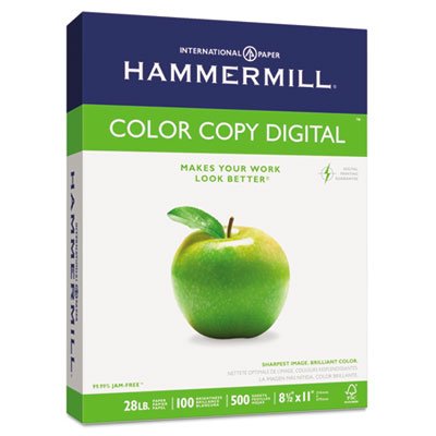 Hammermill Copy Paper, 100 Brightness, 28lb, 8 1/2 x 11, Photo White, 500/Ream HAM102467