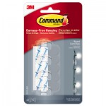 Command Cord Clip, Round, with Adhesive, 0.75"w, Clear, 4/Pack MMM17017CLRES