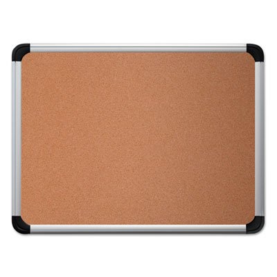 UNV43713 Cork Board with Aluminum Frame, 36 x 24, Natural, Silver Frame UNV43713