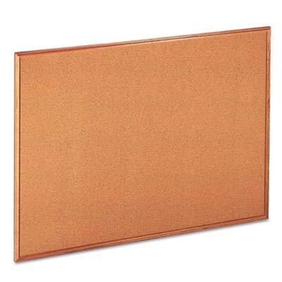 UNV43604 Cork Board with Oak Style Frame, 48 x 36, Natural, Oak-Finished Frame UNV43604