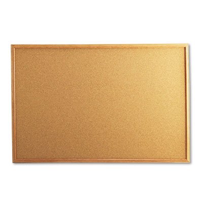 UNV43603 Cork Board with Oak Style Frame, 36 x 24, Natural, Oak-Finished Frame UNV43603