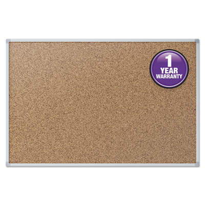 Mead Cork Bulletin Board, 24 x 18, Silver Aluminum Frame MEA85360