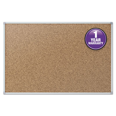 Mead Cork Bulletin Board, 36 x 24, Silver Aluminum Frame MEA85361