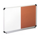 UNV43743 Cork/Dry Erase Board, Melamine, 36 x 24, Black/Gray, Aluminum/Plastic Frame UNV43743