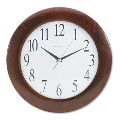 Howard Miller Corporate Wall Clock, 12.75" Overall Diameter, Cherry Case, 1 AA (sold separately) MIL625214