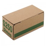 Pm Company Corrugated Cardboard Coin Storage w/Denomination Printed On Side, Green PMC61010