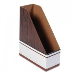 Bankers Box Corrugated Cardboard Magazine File, 4 x 9 x 11 1/2, Wood Grain, 12/Carton FEL07223