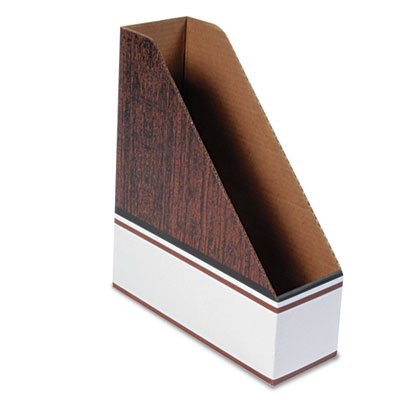 Bankers Box Corrugated Cardboard Magazine File, 4 x 11 x 12 3/4, Wood Grain, 12/Carton FEL07224