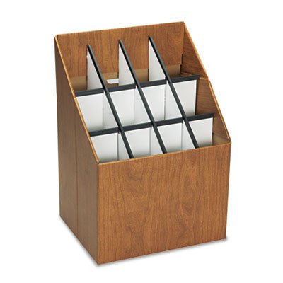 Safco Corrugated Roll Files, 12 Compartments, 15w x 12d x 22h, Woodgrain SAF3079