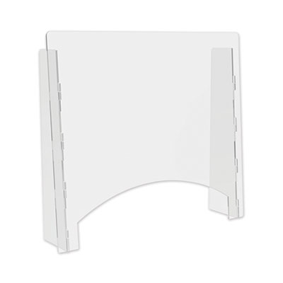 deflecto Counter Top Barrier with Pass Thru, 27" x 6" x 23.75", Acrylic, Clear, 2/Carton DEFPBCTA2724P