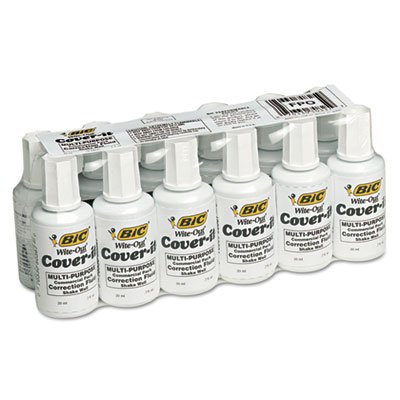 WOC12 Cover-It Correction Fluid, 20 ml Bottle, White, Dozen BICWOC12DZ