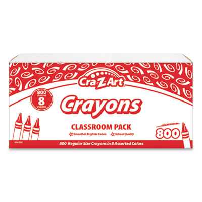 Cra-Z-Art Crayons, 8 Assorted Colors, 800/Pack CZA740031
